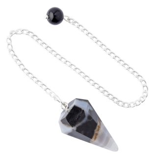 Black Sardonyx Pendulum with Chain