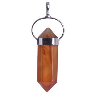 Carnelian Double Terminated Pendant - Sterling Silver