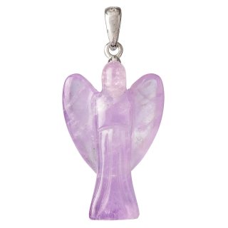 Amethyst Angel, 1" Pendant - Sterling Silver