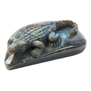 Labradorite Crocodile Carving