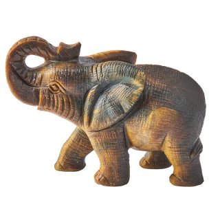 Tiger Eye Elephant Carving
