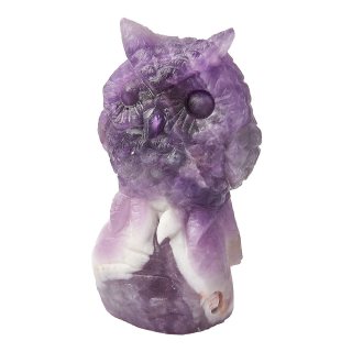 Amethyst Owl Carving - 7.3cm