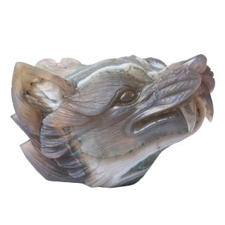 Agate Geode Wolf Head 