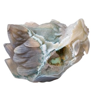 Agate Geode Wolf Head Carving – 0.616kg
