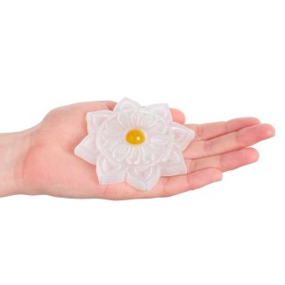 Selenite Sunflower Carving - 90mm