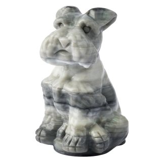 Zebra Calcite Schnauzer Carving &ndash; 8cm