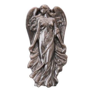Silver Sheen Obsidian Angel Carving