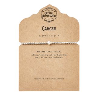 Cancer Sterling Silver Birthstone Bracelet &ndash; Pearl