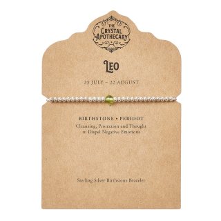 Leo Sterling Silver Birthstone Bracelet &ndash; Peridot