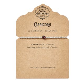 Capricorn Sterling Silver Birthstone Bracelet &ndash; Garnet