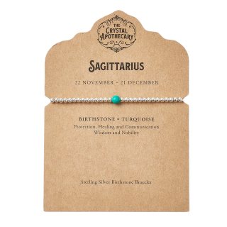 Sagittarius Sterling Silver Birthstone Bracelet &ndash; Turquoise
