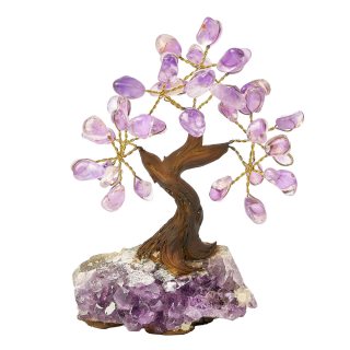 Small Amethyst Bonsai Tree on Amethyst Druze Base