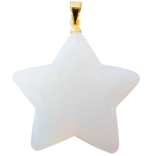 Opalite Puff Star Pendant with Gold Plated Bail 