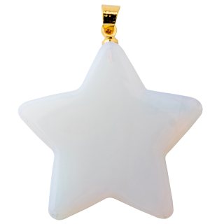 Opalite Flat Star Pendant with Gold Plated Bail 