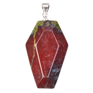 Dragon Stone Coffin Pendant - Silver Plated