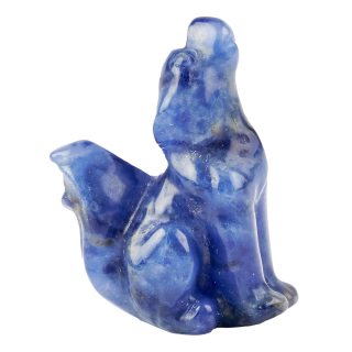 Sodalite Wolf Carving - 25mm