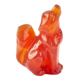 Carnelian Wolf Carving - 25mm