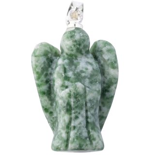 Snake Dragon Jade Pendant - Silver Plated