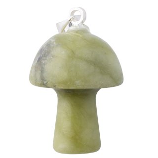 Serpentine Mushroom Pendant - Silver Plated