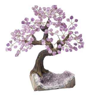 Amethyst Bonsai Tree on Amethyst Base &ndash; 36 Branches