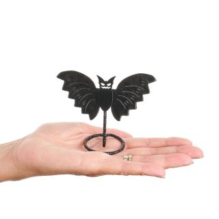 Black Obsidian Bat on Stand