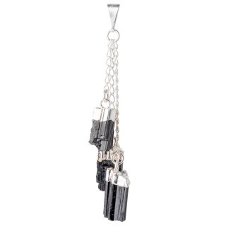 Tourmaline Charm Pendant - Silver Plated