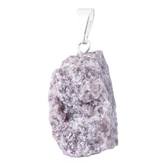 Raw Lepidolite Pendant - Silver Plated
