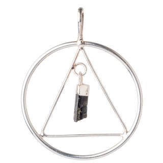 Triangle Circle Pendant - Silver Plated