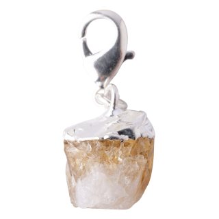 Mini Rough Citrine Charm (Silver Plated)