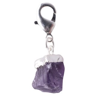 Mini Rough Amethyst Charm (Silver Plated)