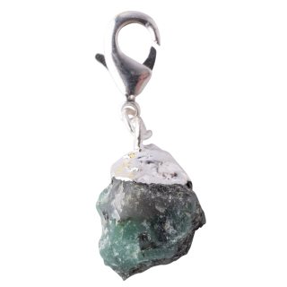 Mini Rough Emerald Charm (Silver Plated)