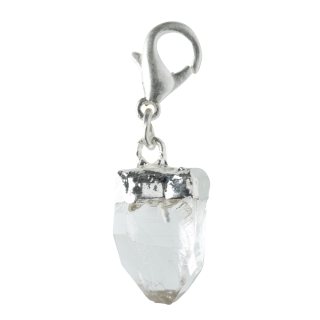 Mini Clear Quartz Point Charm (Silver Plated)