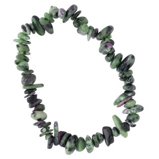 Ruby zoisite chip bracelet