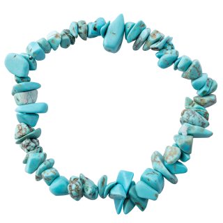 Reconstructed turquoise chip bracelet