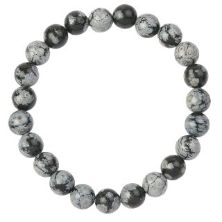 Snowflake Obsidian bead bracelet