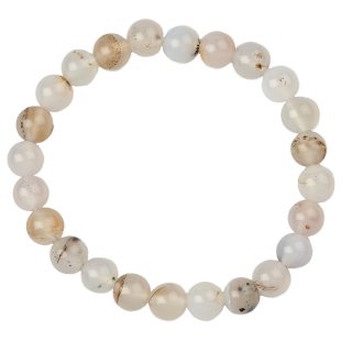 Flower Agate 8mm bead bracelet