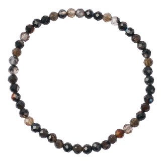 Black Agate 4mm Faceted Bead Stretch Bracelet