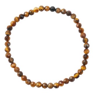 Tiger Eye 4mm Faceted Bead Stretch Bracelet