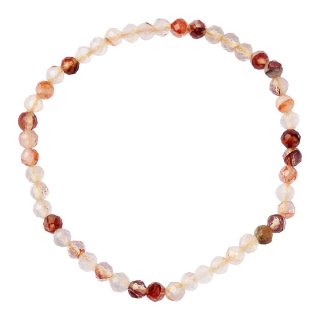 Fire Quartz 4mm Faceted Bead Stretch Bracelet