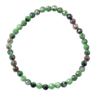 Ruby Zoisite 4mm Faceted Bead Bracelet