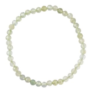 Prehnite 4mm Faceted Bead Stretch Bracelet
