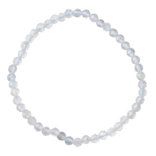 Blue Topaz 4mm Faceted Bead Stretch Bracelet