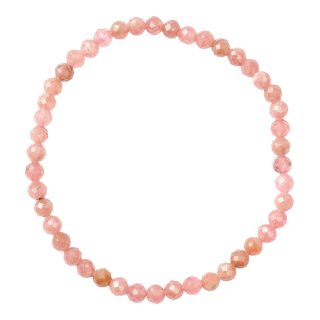 Rhodochrosite 4mm Faceted Bead Stretch Bracelet