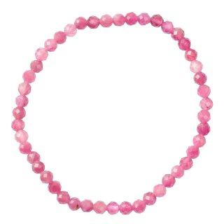 Pink Tourmaline/Rubellite A Grade Faceted Bead Bracelet