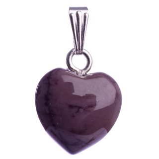 Mookaite Heart Pendant - Silver Plated