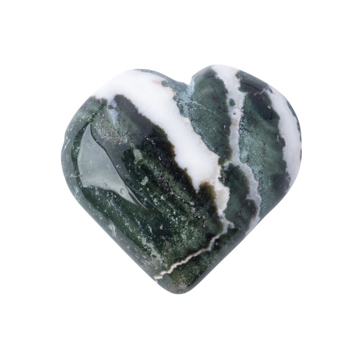 Green Sardonyx Puff Heart
