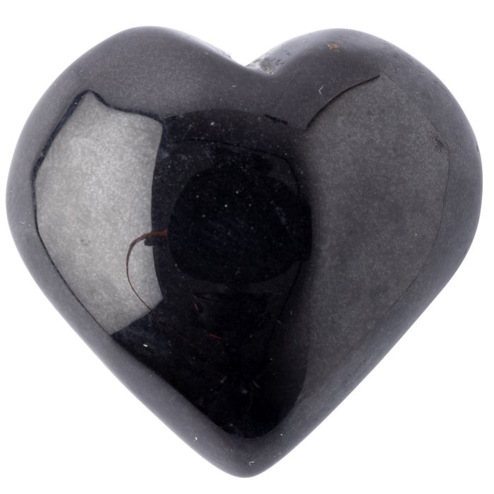 Black Agate Puff Heart