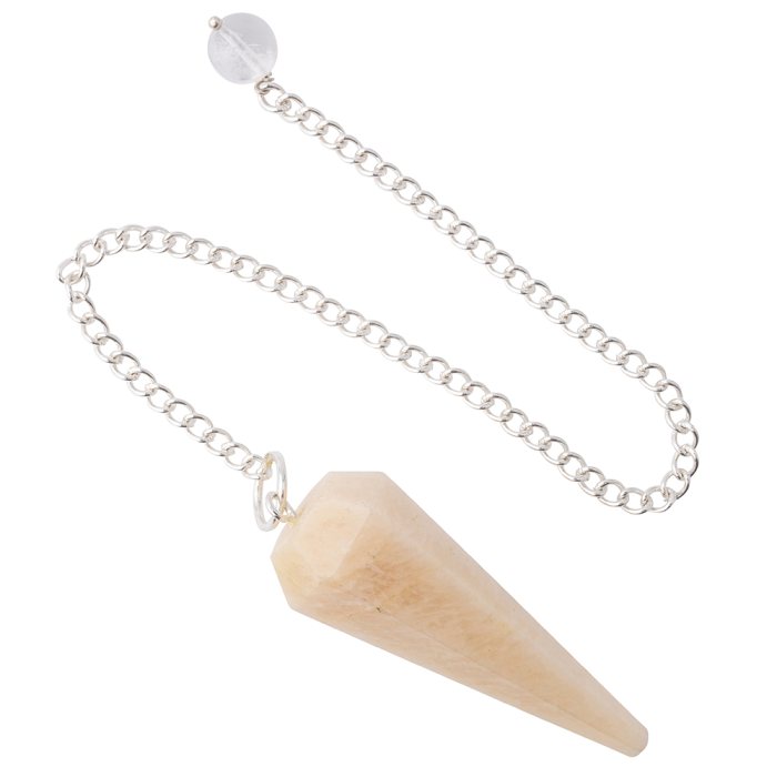 Moonstone Feldspar Pendulum with Chain, India