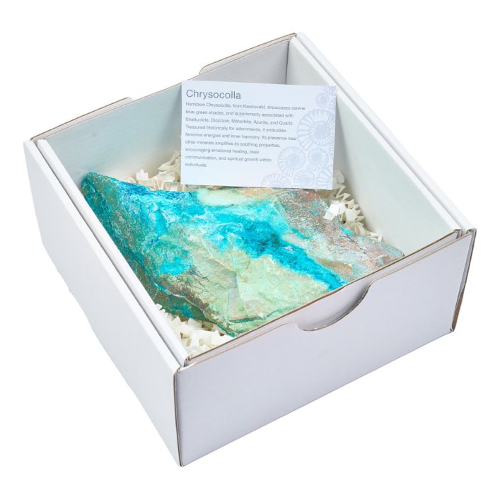 Rough Chrysocolla in Gift Box