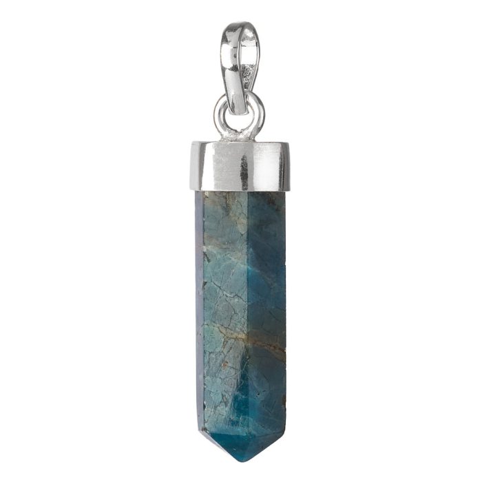 Blue Apatite Pendant - Sterling Silver